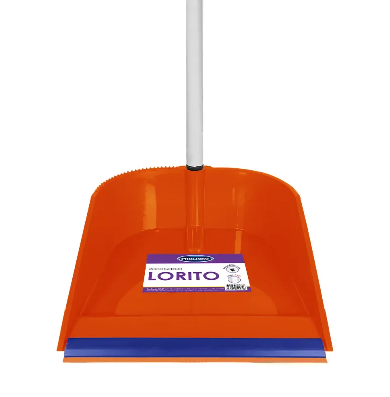 REC006 RECOGEDOR LORITO CON FILETE GOMA NARANJA.webp