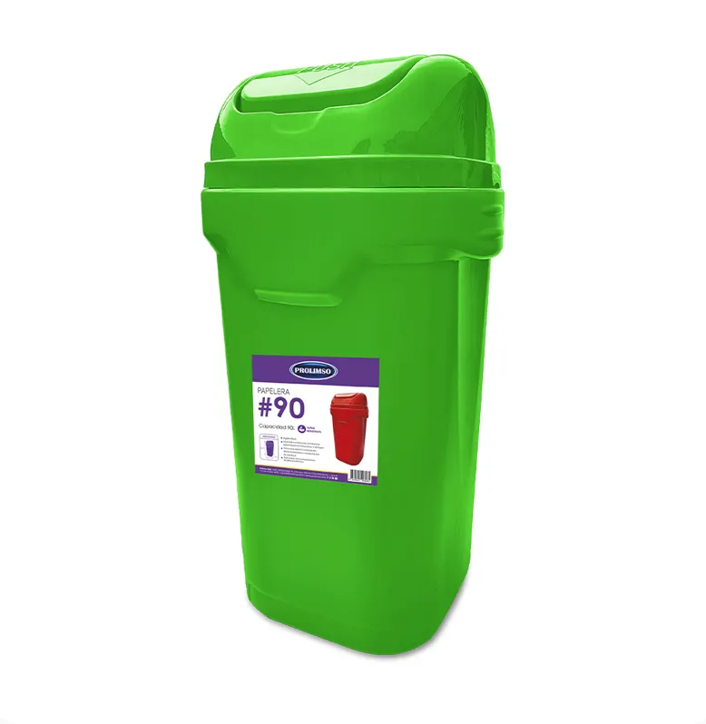 PTV90L PAPELERA TAPA VAIVEN 90LT VERDE.webp