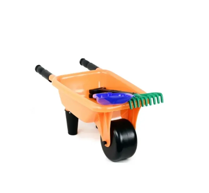 CARRETA NIÑO, INCLUYE ACCESORIOS, PALA Y RASTRILLO, PLASTICO RESISTENTE.