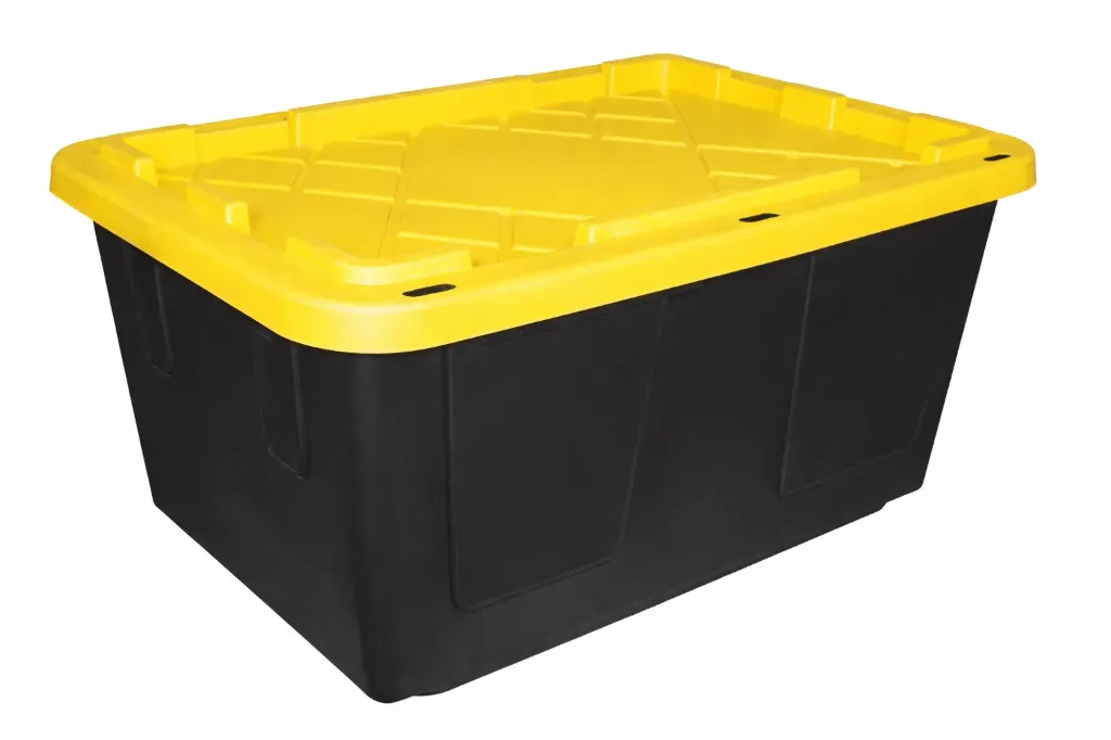 [11068] CAJA DE 102LTS USO PESADO, HOME PRO, CAJA NEGRA, CON TAPADERA AMARILLA, VARIOS COLORES DISPONIBLES, NO SE PUEDE ELEGIR COLORES.