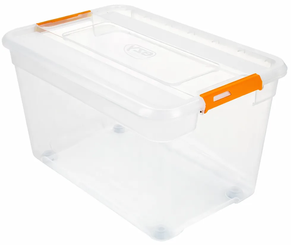 [11091] CAJA CON RODOS MILANO, HOME PRO, 23LTS, SEMITRANSPARENTE, VARIOS COLORES DISPONIBLES, NO SE PUEDE ELEGIR COLOR.