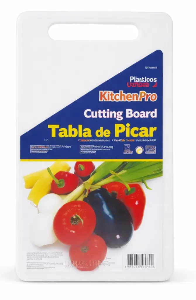 [11005] TABLA DE PICAR, KITCHEN PRO, PEQUEÑA, BLANCA.