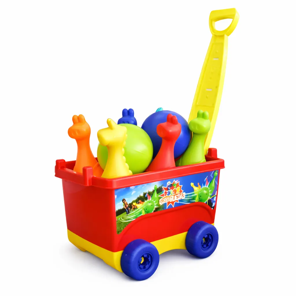 BOLOS SOBRE RUEDAS NIÑO INCLUYE 6 PINOS BOY TOYS F/8 U.