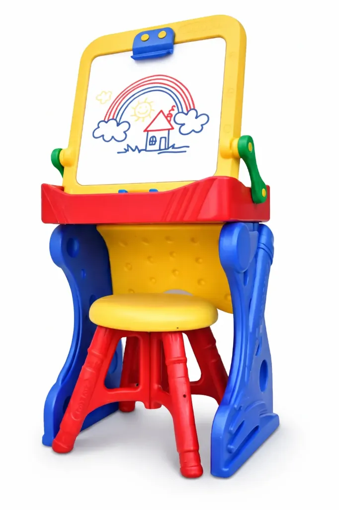 ESCRITORIO NIÑO, BOY TOYS, INCLUYE BANQUITO, PIZARRA, PLEGABLE, VARIOS COLORES DISPONIBLES.