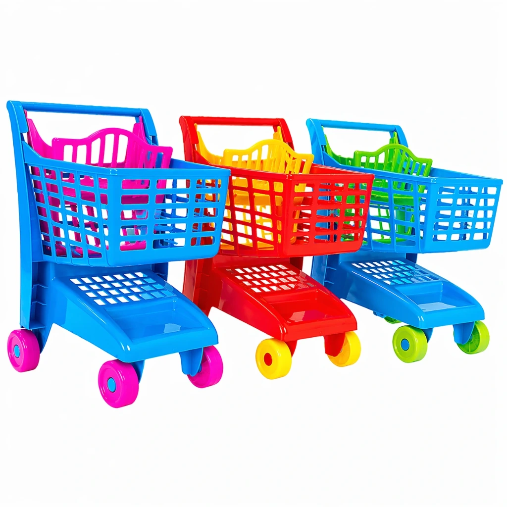 CARRITO DE MERCADO, BOYTOYS, 4 LLANTAS, MATERIAL RESISTENTE Y FACIL DE LIMPIAR.